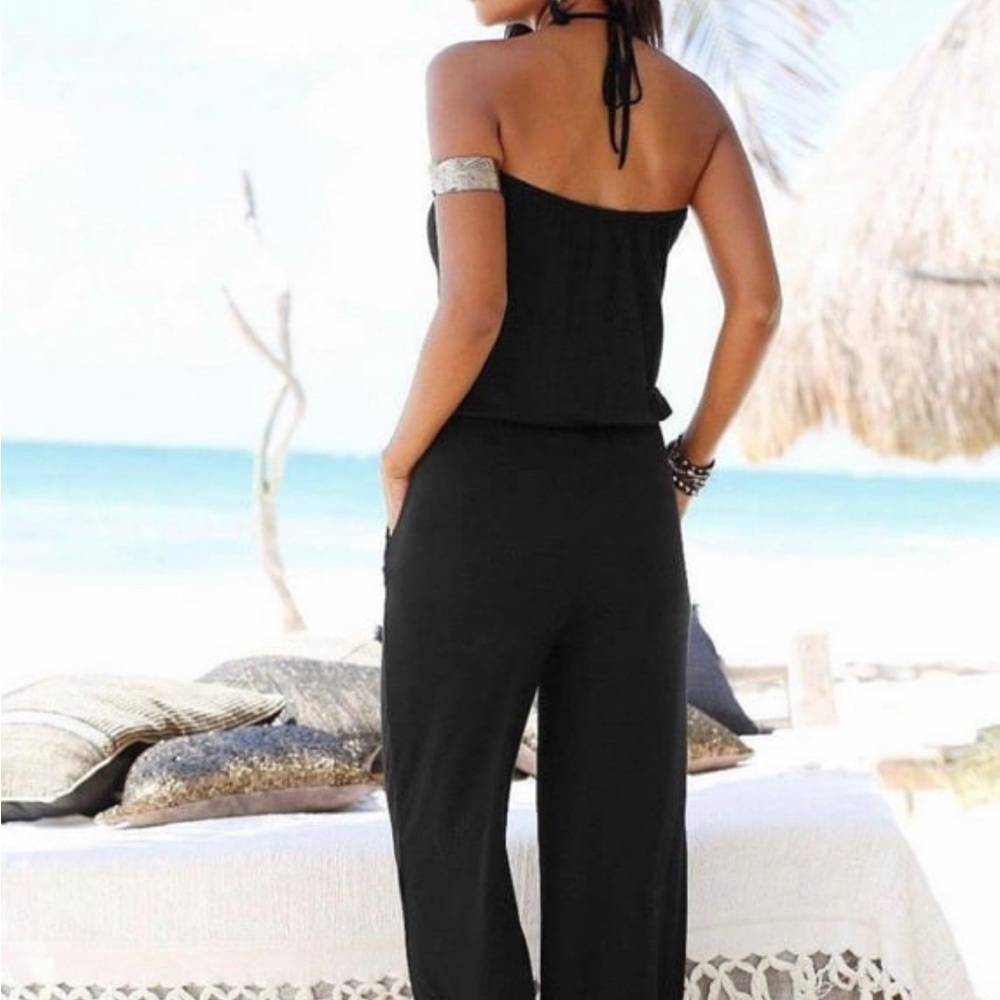 Chic Black Halter Jumpsuit - Picture 4 of 4